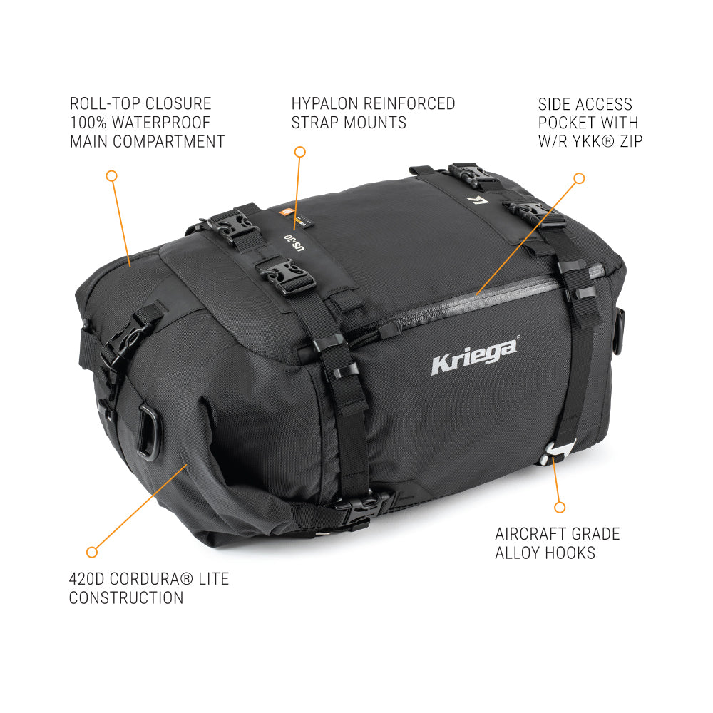 Kriega US-30 Drypack Soft Luggage – SRC MOTO